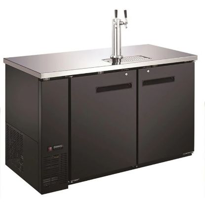 Picture of U-Star 1 Double Tap Tower, 59" Beer Dispenser, 19.1 cu ft Capacity, in Black