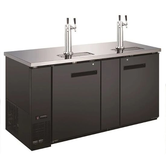 Picture of U-Star 2 Double Tap Towers, 69" Beer Dispenser, 23.3 cu ft Capacity, in Black