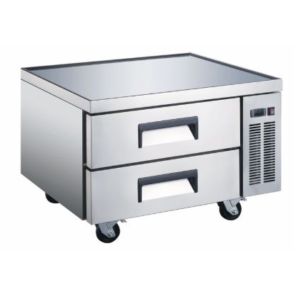 Picture of U-Star Chef Base Refrigerator, Two Solid Doors, 6.5 cu ft Capacity, in Stainless Steel