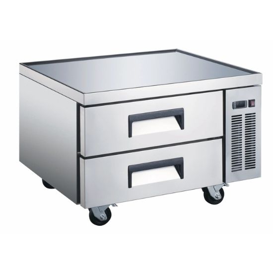 Picture of U-Star Chef Base Refrigerator, Two Solid Doors, 6.5 cu ft Capacity, in Stainless Steel