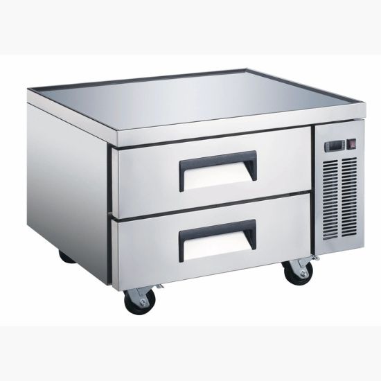 Picture of U-Star Chef Base Refrigerator, Two Solid Doors, 9.3 cu ft Capacity, in Stainless Steel