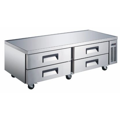 Picture of U-Star Chef Base Refrigerator, Four Solid Doors, 15.9 cu ft Capacity, in Stainless Steel