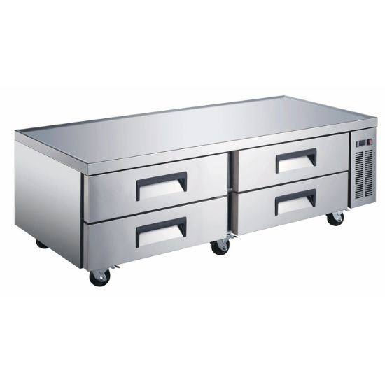 Picture of U-Star Chef Base Refrigerator, Four Solid Doors, 15.9 cu ft Capacity, in Stainless Steel