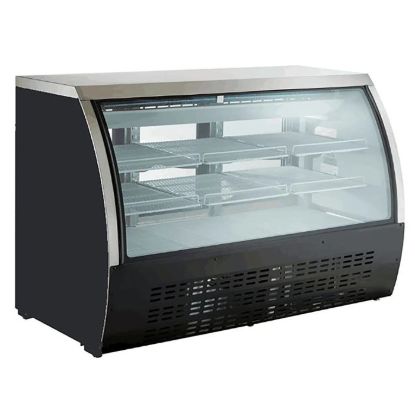 Picture of U-Star Curved Glass Refrigerated Deli Case, 64"W, 21.9 cu ft Storage Capacity, in Black