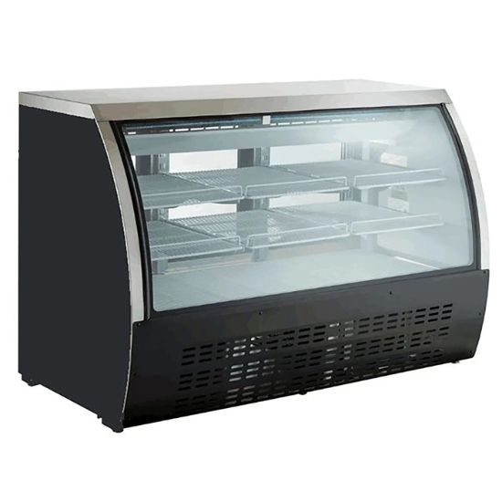 Picture of U-Star Curved Glass Refrigerated Deli Case, 64"W, 21.9 cu ft Storage Capacity, in Black