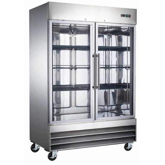 Picture of U-Star 2 Glass Door Reach-In Refrigerator, in Silver