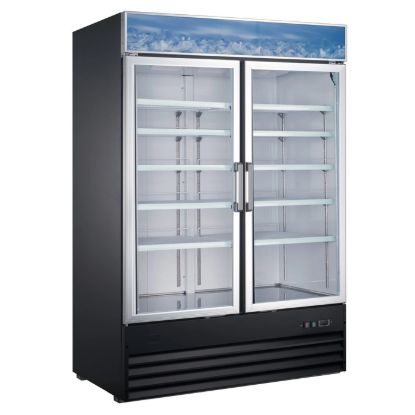Picture of U-Star Merchandiser Refrigerator, Double Swing Glass Doors, 39.9 cu ft Capacity, in Black