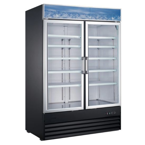 Picture of U-Star Merchandiser Refrigerator, Double Swing Glass Doors, 39.9 cu ft Capacity, in Black