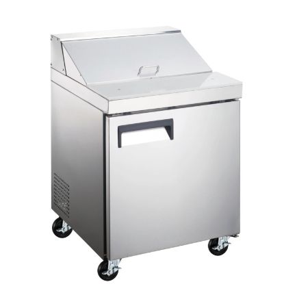 Picture of U-Star Refrigerated Salad/Sandwich Prep Table, Single Solid Door, in Stainless Steel