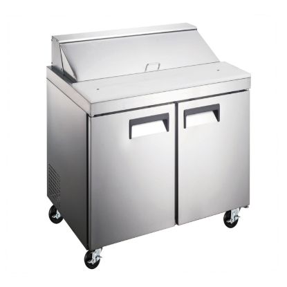 Picture of U-Star Refrigerated Salad/Sandwich Prep Table, Two Solid Doors, in Stainless Steel (USSL-2D)