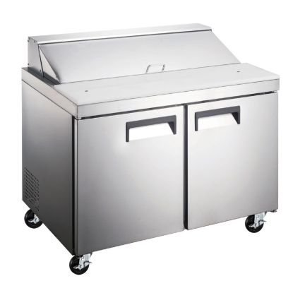 Picture of U-Star Refrigerated Salad/Sandwich Prep Table, Two Solid Doors, in Stainless Steel (USSL-2D/36)