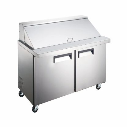 Picture of U-Star Refrigerated Mega Top Salad/Sandwich Prep Table, Two Solid Doors, in Stainless Steel (USSLM-2D/36)