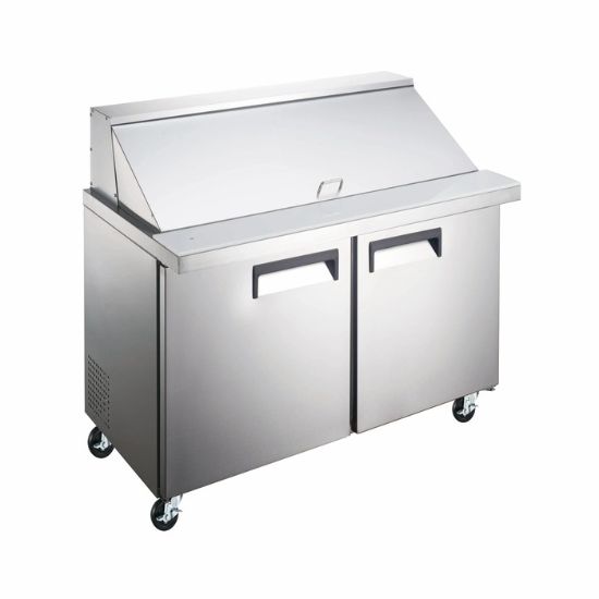 Picture of U-Star Refrigerated Mega Top Salad/Sandwich Prep Table, Two Solid Doors, in Stainless Steel (USSLM-2D/36)