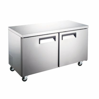 Picture of U-Star Undercounter Refrigerator, Two Solid Doors, 11.9 cu ft Capacity, in Stainless Steel