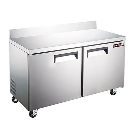 Picture of U-Star Worktop Freezer, Two Solid Doors, 11.9 cu ft Capacity, in Stainless Steel