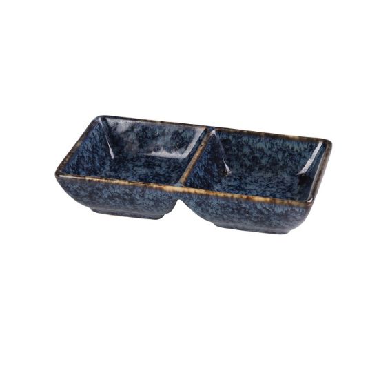 Picture of BL-4032 Blue Star 5-3/4″ X 3″ X 1-3/8″ Double Sauce Dish 1.5 oz Each