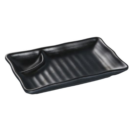 Picture of BP-4008 Black Pearl 8″ X 4 1/2″ 2-Compartment Plate