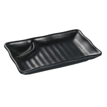Picture of BP-4008 Black Pearl 8″ X 4 1/2″ 2-Compartment Plate