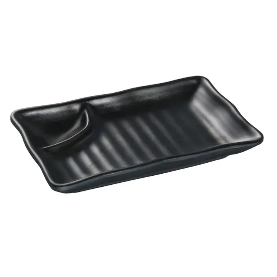Picture of BP-4008 Black Pearl 8″ X 4 1/2″ 2-Compartment Plate