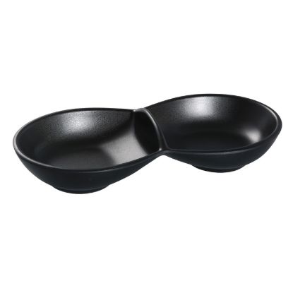 Picture of BP-4032 Black Pearl 8 1/2″ X 3 1/2″ Double Sauce Bowl 6 oz Each