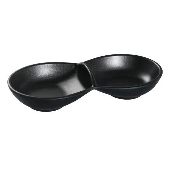 Picture of BP-4032 Black Pearl 8 1/2″ X 3 1/2″ Double Sauce Bowl 6 oz Each