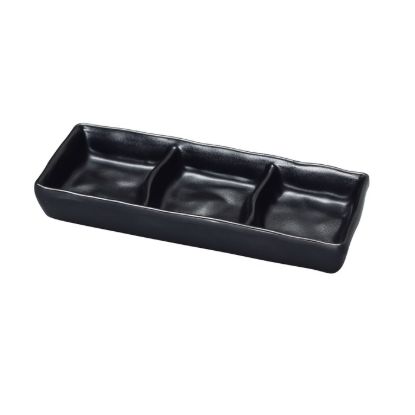 Picture of BP-4033 Black Pearl 7″ X 2 1/2″ Triple Sauce Dish 2 oz Each
