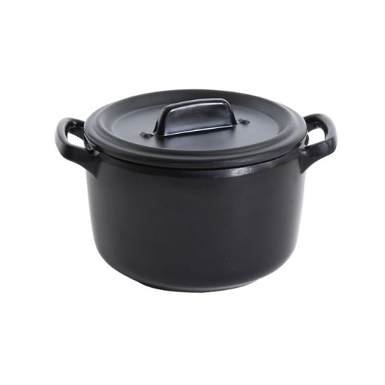 Picture of BP-4104 Black Pearl 3 1/2″ X 2 3/4″ Bowl With Handle And Lid 8 oz