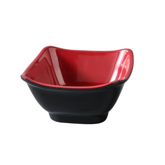 Picture of CR-5450 Black & Red 4 3/4″ Square Bowl 10 oz