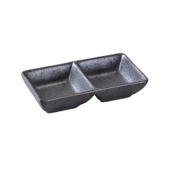 Picture of DB-4032 Diamond Black 5 1/2″ Double Sauce Dish 2 oz Each