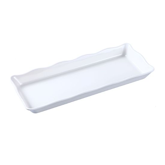Picture of DC-6014W Deli 14″ X 5 1/2″ X 1″ Scallop Edged Display Tray White