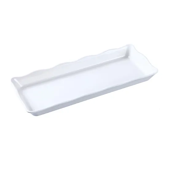 Picture of DC-6014W Deli 14″ X 5 1/2″ X 1″ Scallop Edged Display Tray White