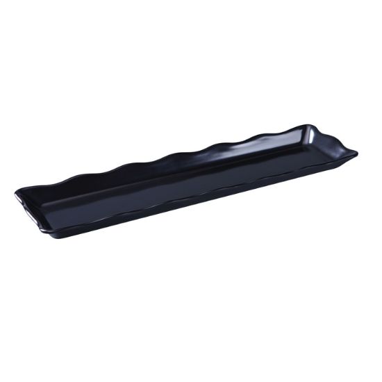 Picture of DC-6019B Deli 19″ X 5 1/4″ X 1″ Scallop Edged Display Tray Black