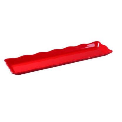 Picture of DC-6019R Deli 19″ X 5 1/4″ X 1″ Scallop Edged Display Tray Red