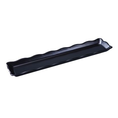 Picture of DC-6021B Deli 21″ X 5 1/4″ X 1″ Scallop Edged Display Tray Black