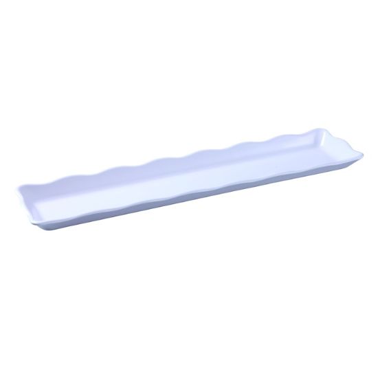 Picture of DC-6021W Deli 21″ X 5 1/4″ X 1″ Scallop Edged Display Tray White