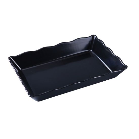 Picture of DC-6114B Deli 14″ X 9 1/2″ X 2″ Scallop Edged Display Tray Black