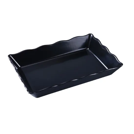 Picture of DC-6114B Deli 14″ X 9 1/2″ X 2″ Scallop Edged Display Tray Black