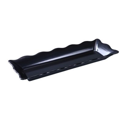 Picture of DC-6117B Deli 17 1/2″ X 6 3/4″ X 2″ Scallop Edged Display Tray Black