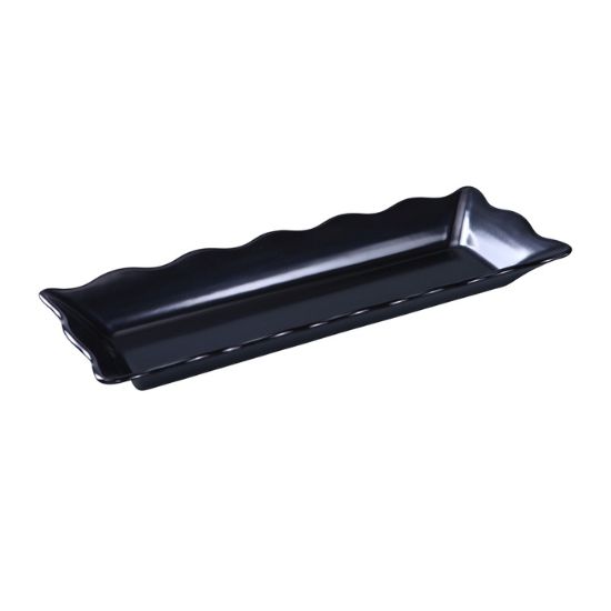 Picture of DC-6117B Deli 17 1/2″ X 6 3/4″ X 2″ Scallop Edged Display Tray Black