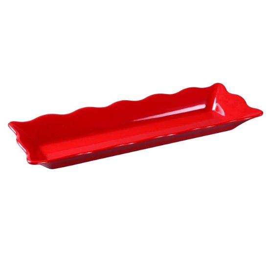 Picture of DC-6117R Deli 17 1/2″ X 6 3/4″ X 2″ Scallop Edged Display Tray Red