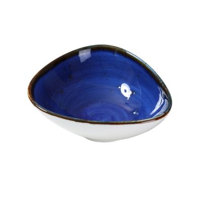 Picture of LY-404BU Lyon-Blue 4 3/4″ X 4 3/8″ X 1 5/8″ Triangle Sauce Bowl 5 oz Blue