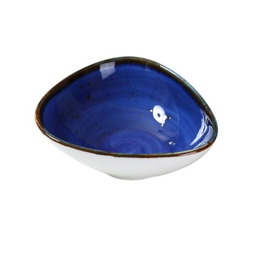 Picture of LY-404BU Lyon-Blue 4 3/4″ X 4 3/8″ X 1 5/8″ Triangle Sauce Bowl 5 oz Blue