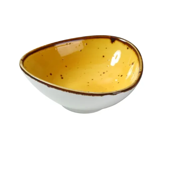 Picture of LY-404YL Lyon-Yellow 4 3/4″ X 4 3/8″ X 1 5/8″ Triangle Sauce Bowl 5 oz Yellow