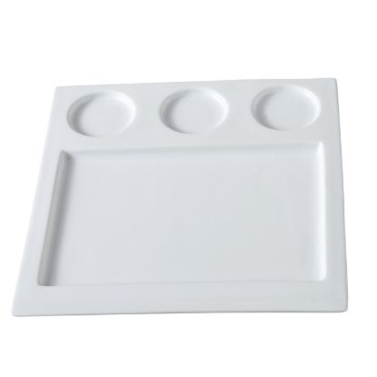 Picture of ML-810 Main Land 10″ Square Compartment W/Three 2 3/4″ Round Dish 3 oz Each