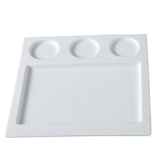 Picture of ML-810 Main Land 10″ Square Compartment W/Three 2 3/4″ Round Dish 3 oz Each