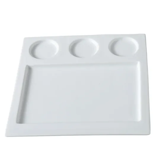 Picture of ML-810 Main Land 10″ Square Compartment W/Three 2 3/4″ Round Dish 3 oz Each