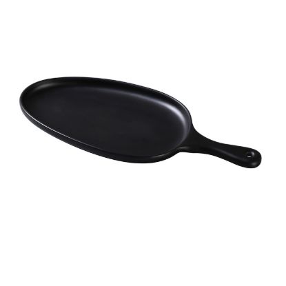 Picture of MO-809BK Moderne 15 1/2″ X 7 1/2″ X 1 1/4″ Pan Plate With Handle Black