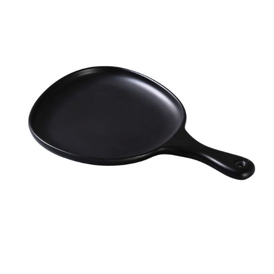 Picture of MO-810BK Moderne 12″ X 8″ X 1″ Pan Plate With Handle Black
