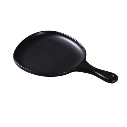 Picture of MO-811BK Moderne 14″ X 10″ X 1 1/4″ Pan Plate With Handle Black