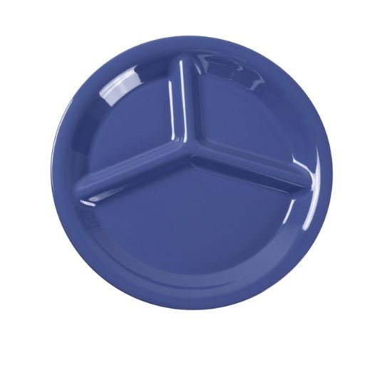 Picture of MS-710BU Milestone 10″ 3-Compartment Plate Blue